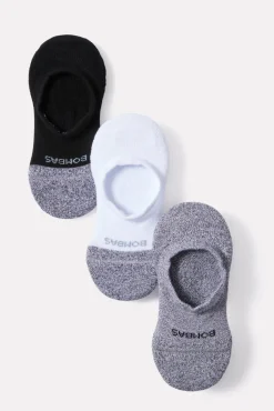 Socks<BOMBAS 3 Pack Cushion No Show Blk/Wht/Grey