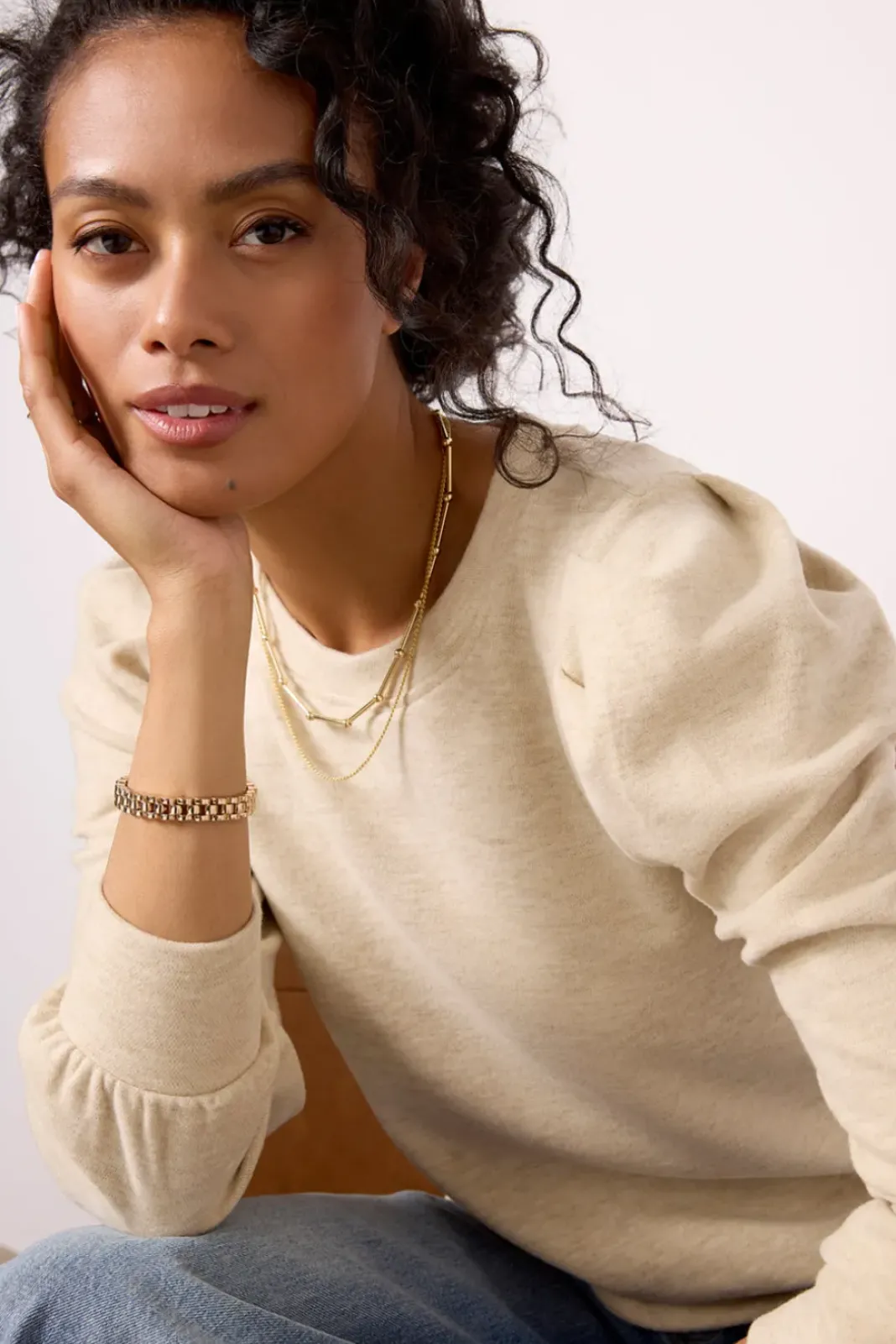 Tops & Tees<EVEREVE Adalynn Brushed Pleated Top Cream