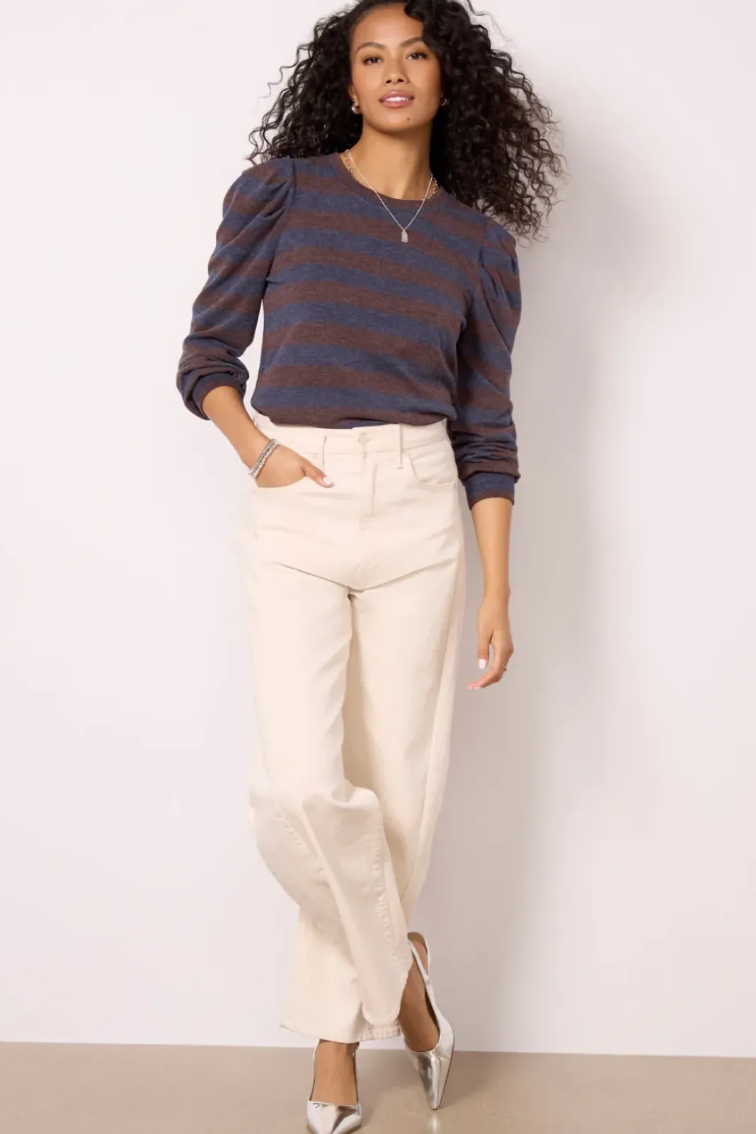 Tops & Tees<EVEREVE Adalynn Brushed Pleated Top Navy/Brown