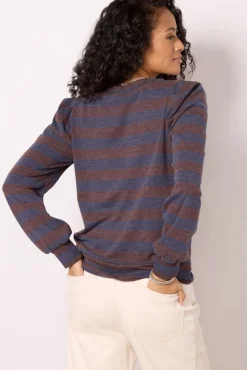 Tops & Tees<EVEREVE Adalynn Brushed Pleated Top Navy/Brown