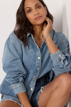 Tops & Tees<AGOLDE Aiden High Low Shirt Shout
