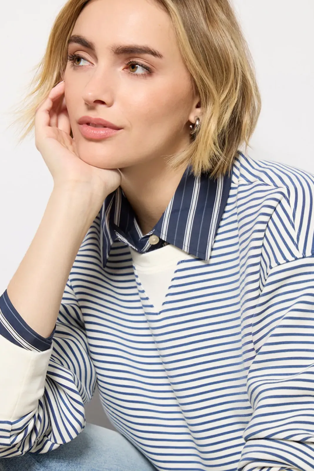Sweatshirts<SPANX AirEssentials Crew Fadedindigostripe
