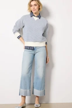 Sweatshirts<SPANX AirEssentials Crew Fadedindigostripe