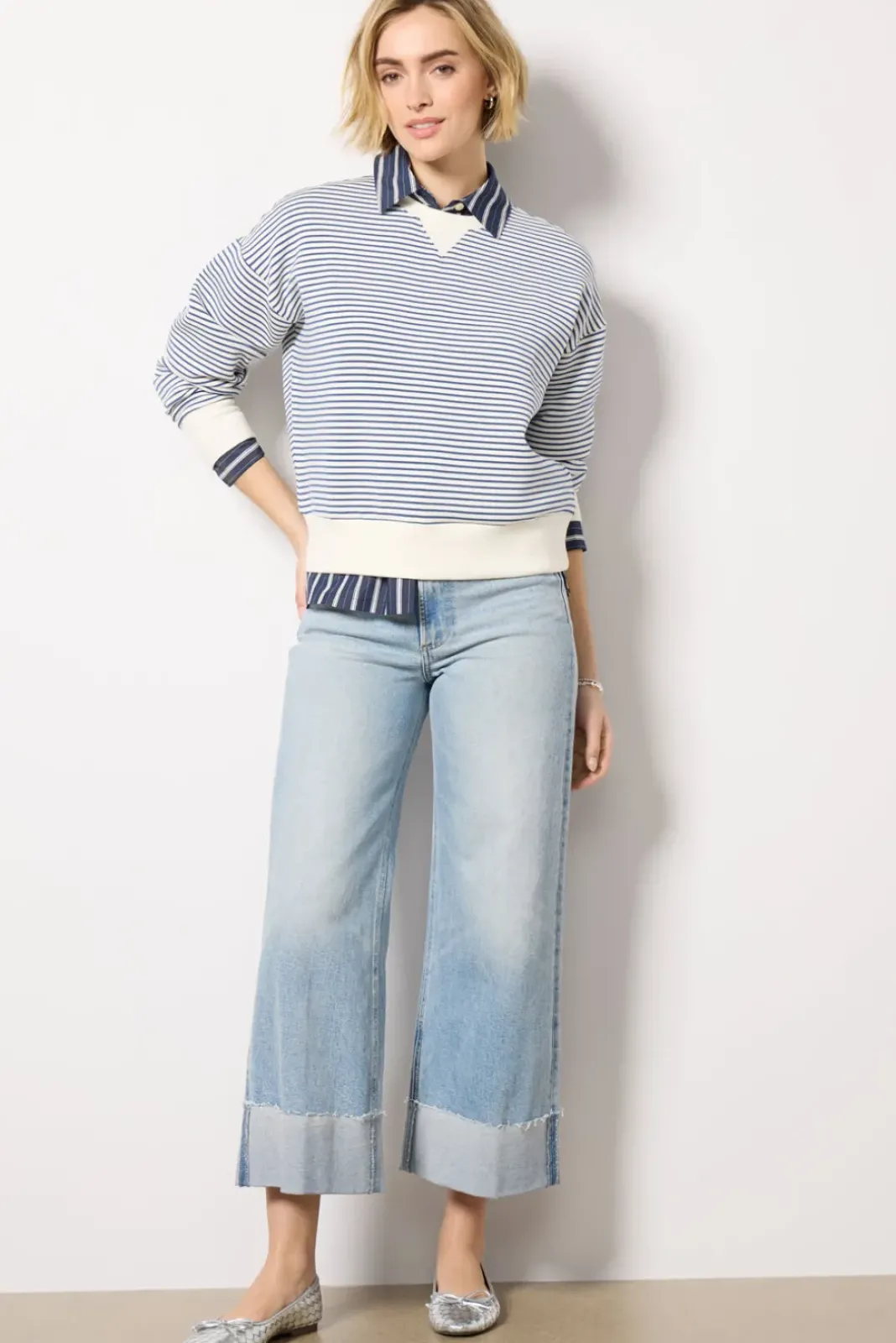 Sweatshirts<SPANX AirEssentials Crew Fadedindigostripe