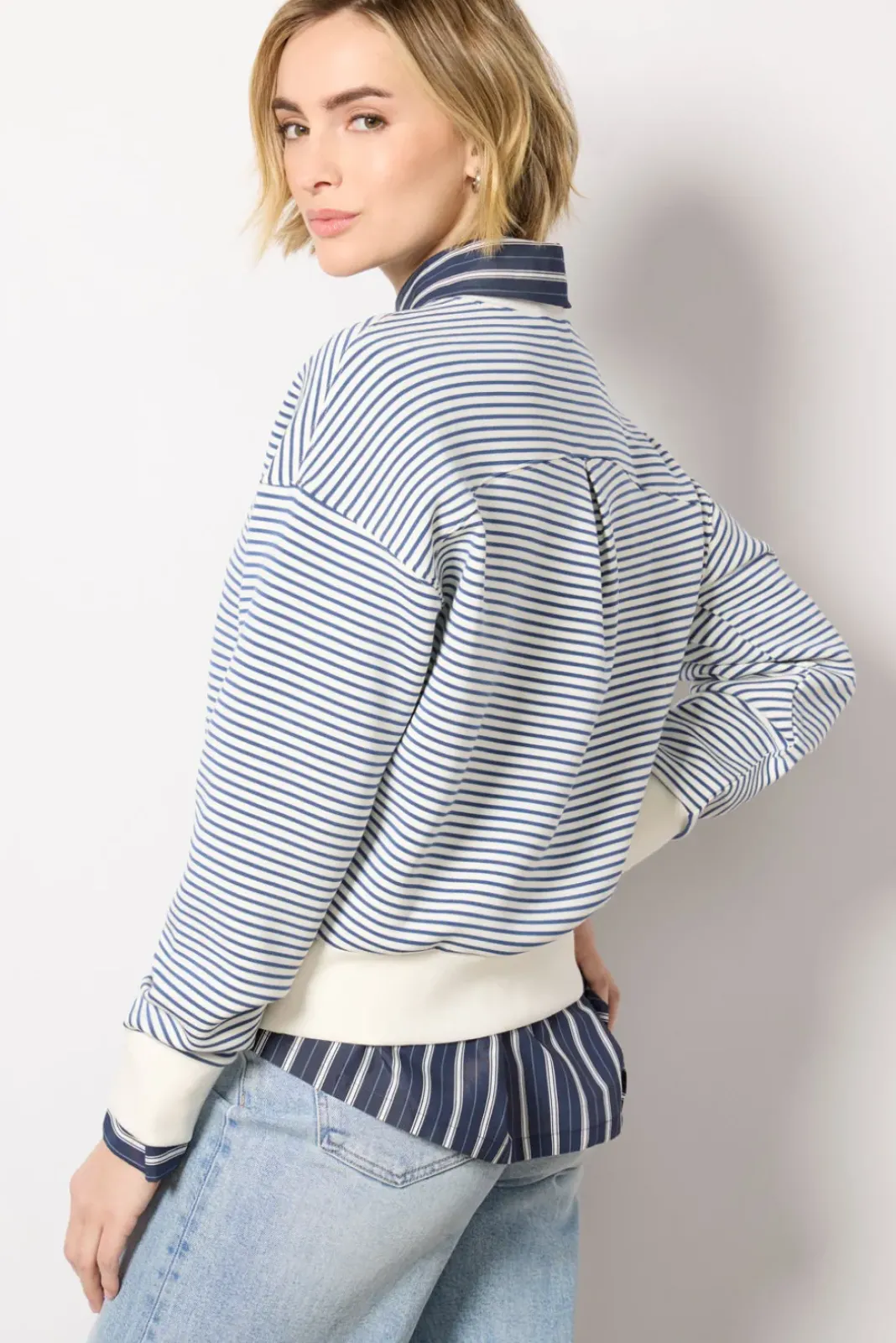 Sweatshirts<SPANX AirEssentials Crew Fadedindigostripe