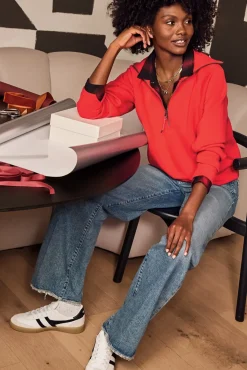 Sweatshirts<SPANX AirEssentials Half Zip Red