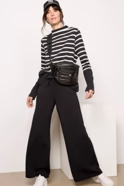 Matching Sets<SPANX AirEssentials Mock Pullover Black/Porcelain