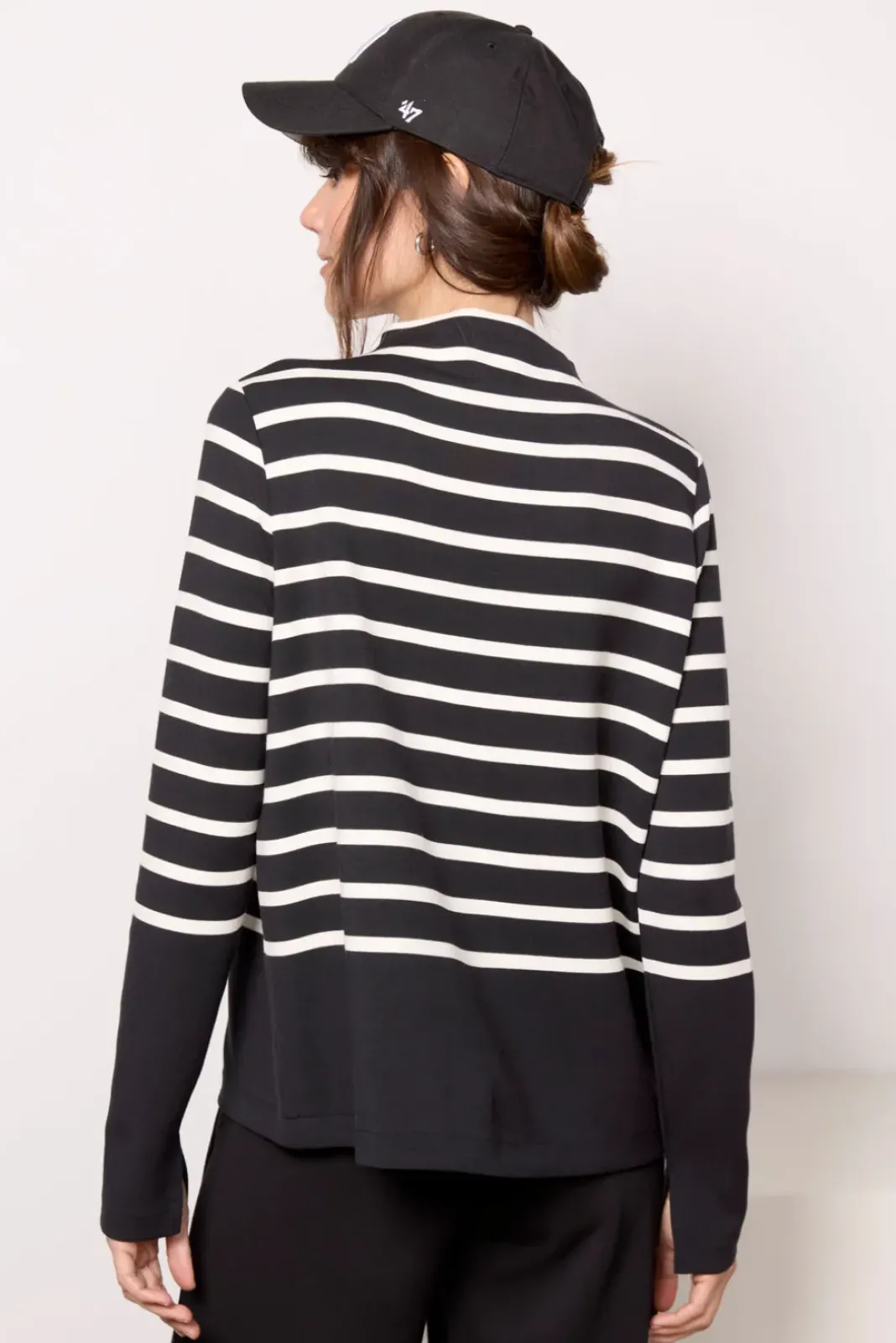 Matching Sets<SPANX AirEssentials Mock Pullover Black/Porcelain