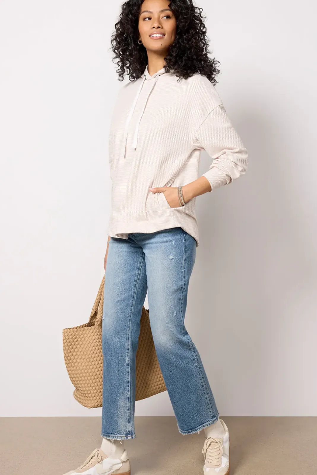 Sweatshirts<EVEREVE Alana Brushed Hoodie Neutralstripe