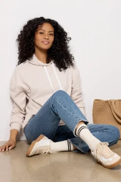 Sweatshirts<EVEREVE Alana Brushed Hoodie Neutralstripe