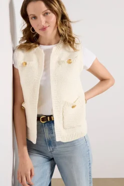 Sweaters<JOHN + JENN Albaney Lady Like Vest Ivorymelange