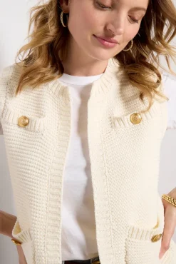 Sweaters<JOHN + JENN Albaney Lady Like Vest Ivorymelange