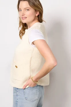 Sweaters<JOHN + JENN Albaney Lady Like Vest Ivorymelange