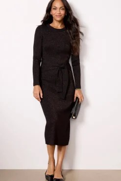Dresses<EVEREVE Alfie Sweater Dress Black/Copper