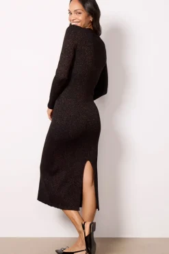 Dresses<EVEREVE Alfie Sweater Dress Black/Copper