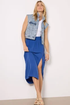 Skirts<CLOTH AND STONE Alice Smocked Skirt Summersky