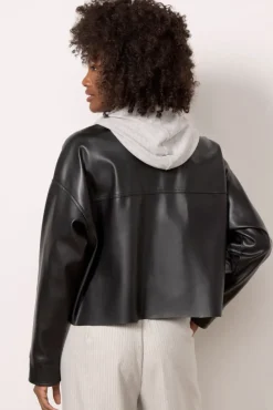 Blazers & Jackets<Z SUPPLY All Day Faux Leather Jacket Black