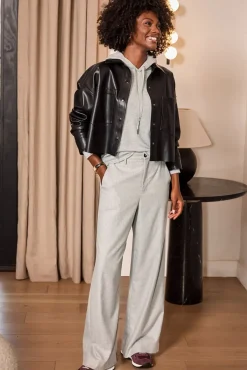 Blazers & Jackets<Z SUPPLY All Day Faux Leather Jacket Black