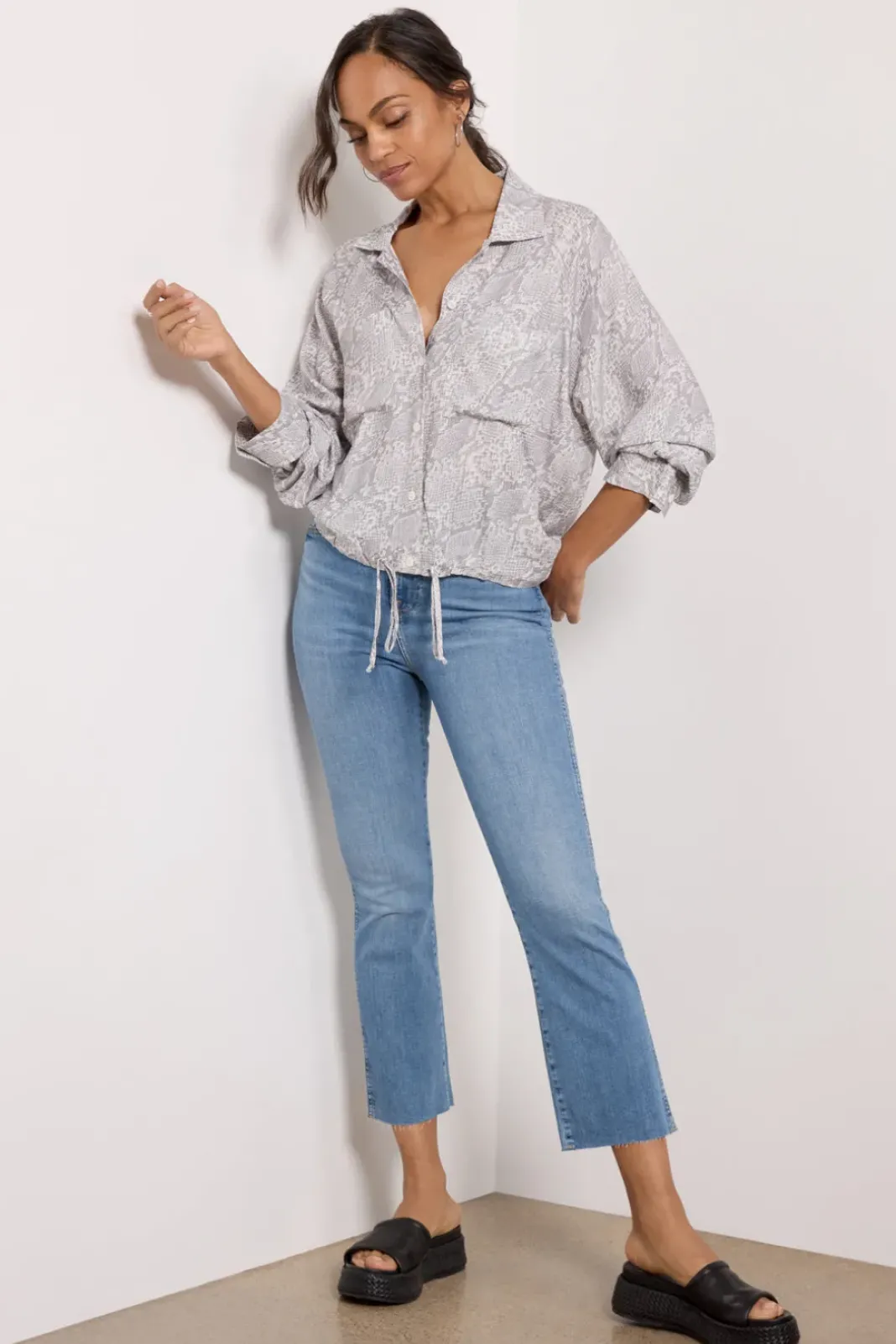 Tops & Tees<LNA Alpine Button Up Greyboa