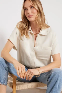 Tops & Tees<LNA Alpine Button Up Bone