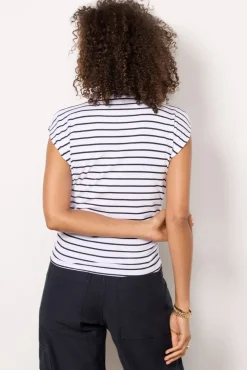 Tops & Tees<MICHAEL STARS Amara Stripe Rib Top White/Black