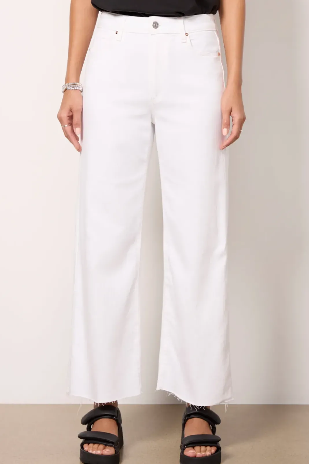 Jeans<PAIGE Anessa w Raw Hem Crispwhite