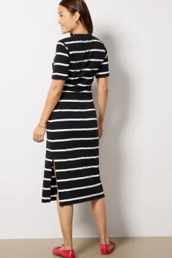 Dresses<EVEREVE Anna Twist Dress Black/Whitestripe