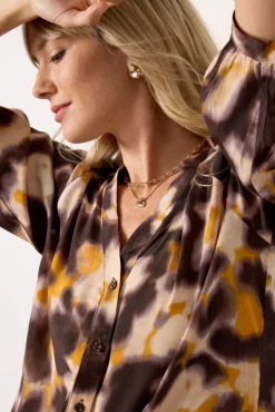 Tops & Tees<EVEREVE Annika Split Neck Popover Yellow/Green