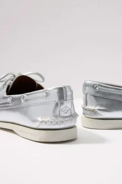 Shoes<SPERRY AO 2 Eye Boat Shoe Silver