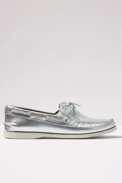 Shoes<SPERRY AO 2 Eye Boat Shoe Silver