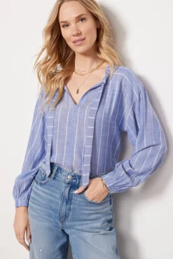Tops & Tees<EVEREVE Arabella Stripe Top Blue/White