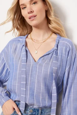 Tops & Tees<EVEREVE Arabella Stripe Top Blue/White