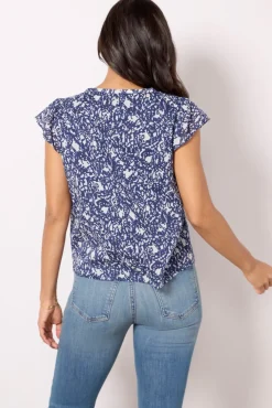 Tops & Tees<EVEREVE Arden Flutter Top Navyprint