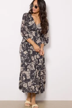 Dresses<Z SUPPLY Ariana Floral Midi Dress Parchment