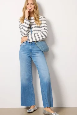 Tops & Tees<EVEREVE Ariel Mariner Stripe Long Sleeve White/Charcoal
