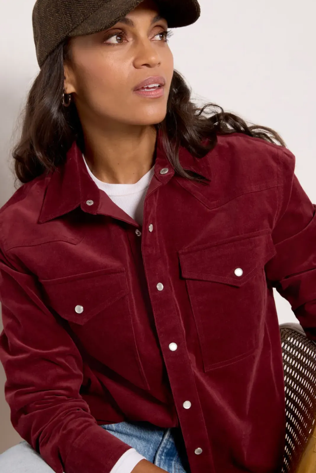 Tops & Tees<EVEREVE Arli Cord Shirting Merlot
