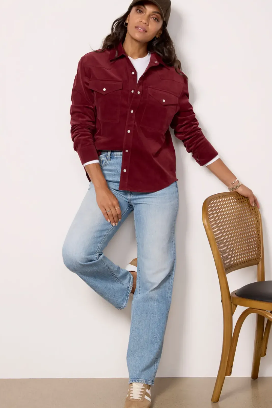 Tops & Tees<EVEREVE Arli Cord Shirting Merlot
