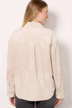Tops & Tees<EVEREVE Arli Faux Suede Shirt Bone
