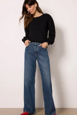 Sweaters<EVEREVE Arya Studded Pullover Black