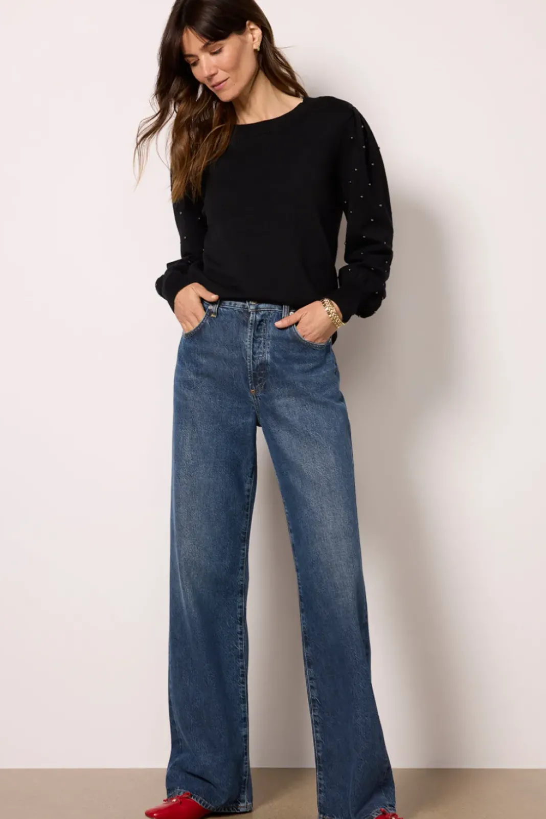 Sweaters<EVEREVE Arya Studded Pullover Black