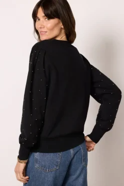 Sweaters<EVEREVE Arya Studded Pullover Black