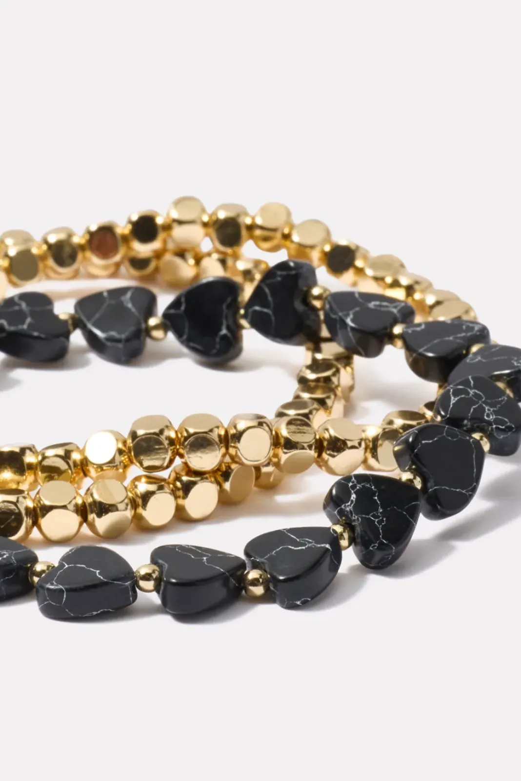 Jewelry<EVEREVE Asha Heart Bracelet Stack Black
