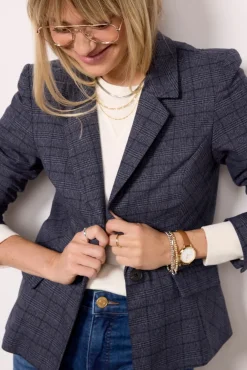 Blazers & Jackets<EVEREVE Asher Plaid Blazer Navy