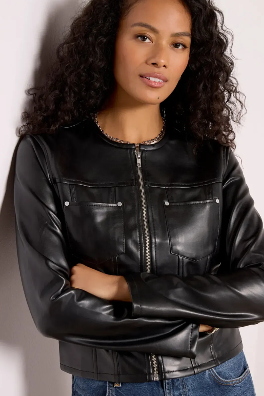 Blazers & Jackets<EVEREVE Ashton Zip Moto Black