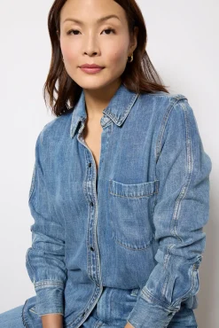 Tops & Tees<RAILS Atticus Shirt Midblue