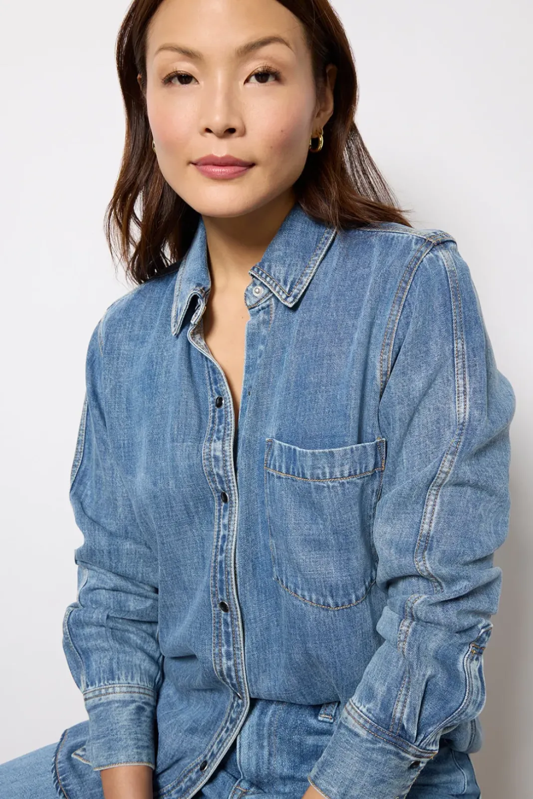 Tops & Tees<RAILS Atticus Shirt Midblue