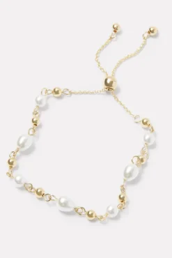 Jewelry<EVEREVE Audra Pearl Chain Bracelet Gold