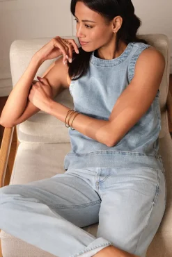 Tops & Tees<EVEREVE Avery Denim Shell Top Blue