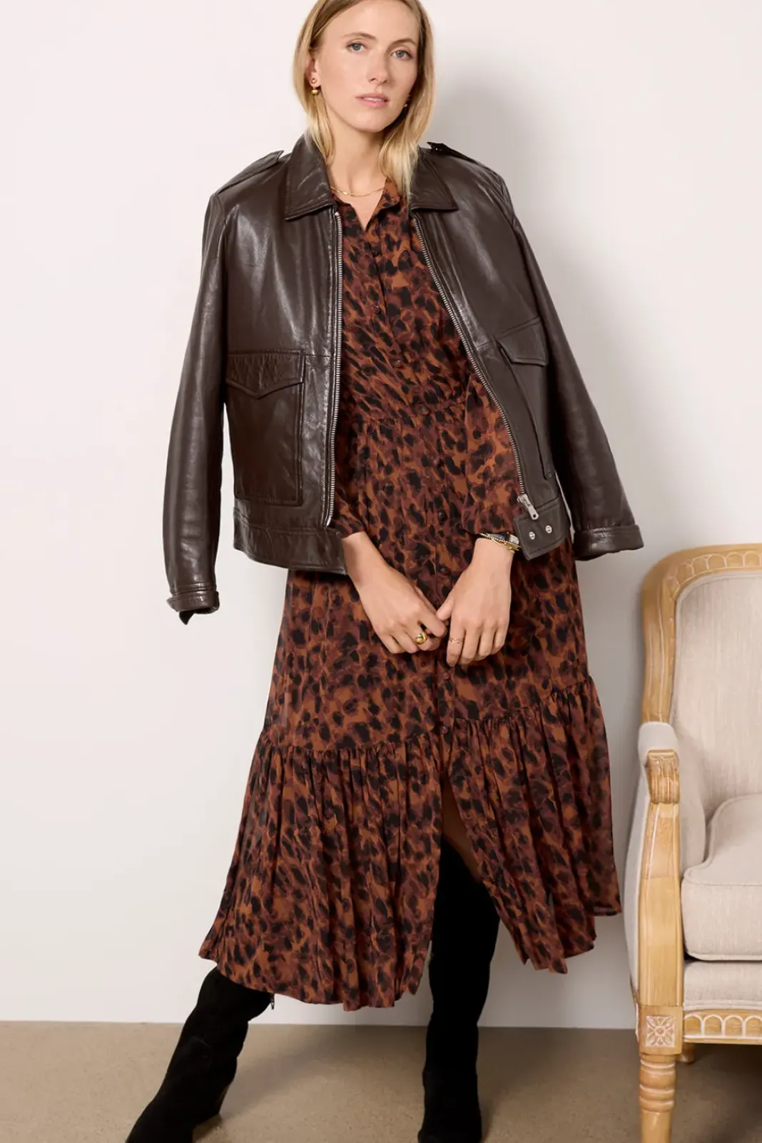 Blazers & Jackets<AVEC LES FILLES Aviator Zip Front Jacket Espresso