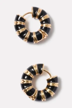 Jewelry<EVEREVE Becca Hoops Black/Gold